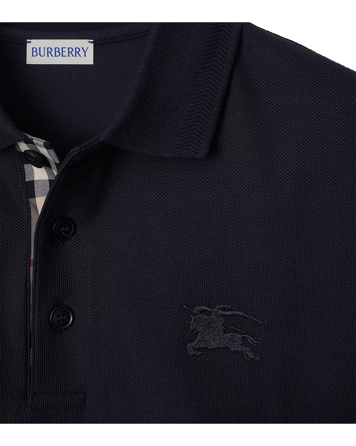 Eddie Cotton Piqué Equestrian Knight Embroidered Slim Fit Check Placket Polo Shirt - 4