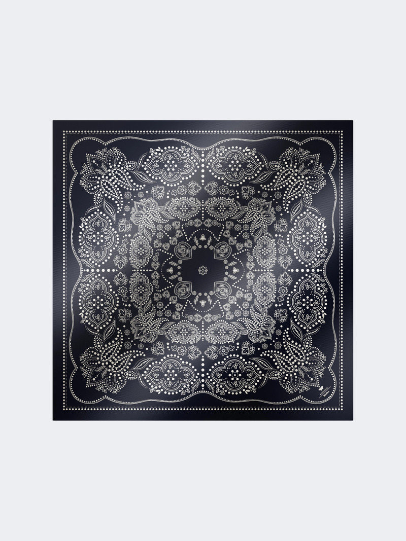 ONESTO Printed silk square foulard - MIDNIGHTBLUE 1