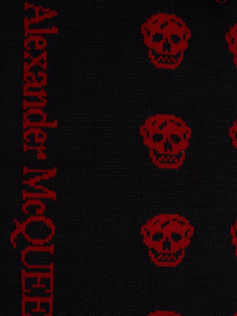 Short Skull Socks in Black/red - 2