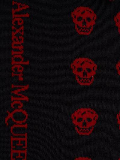 Alexander McQueen Short Skull Socks in Black/red outlook