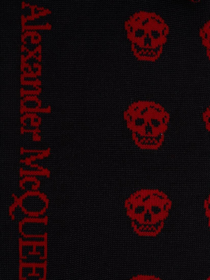 Alexander McQueen Short Skull Socks in Black/red outlook