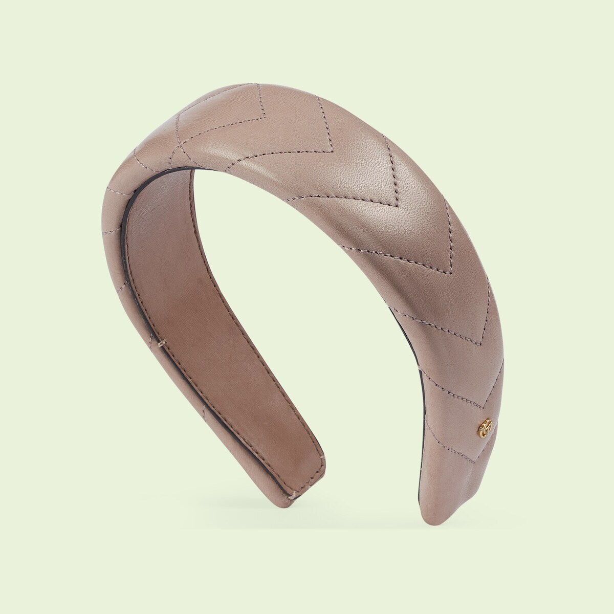 Leather hairband with Double G - 2