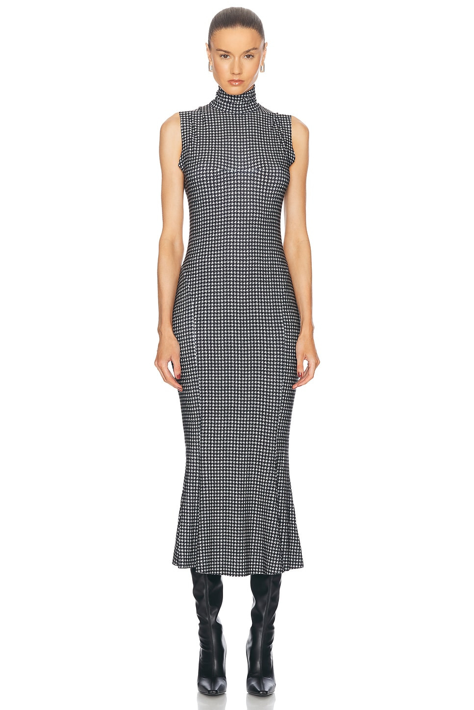 Sleeveless Turtleneck Fishtail Dress - 2