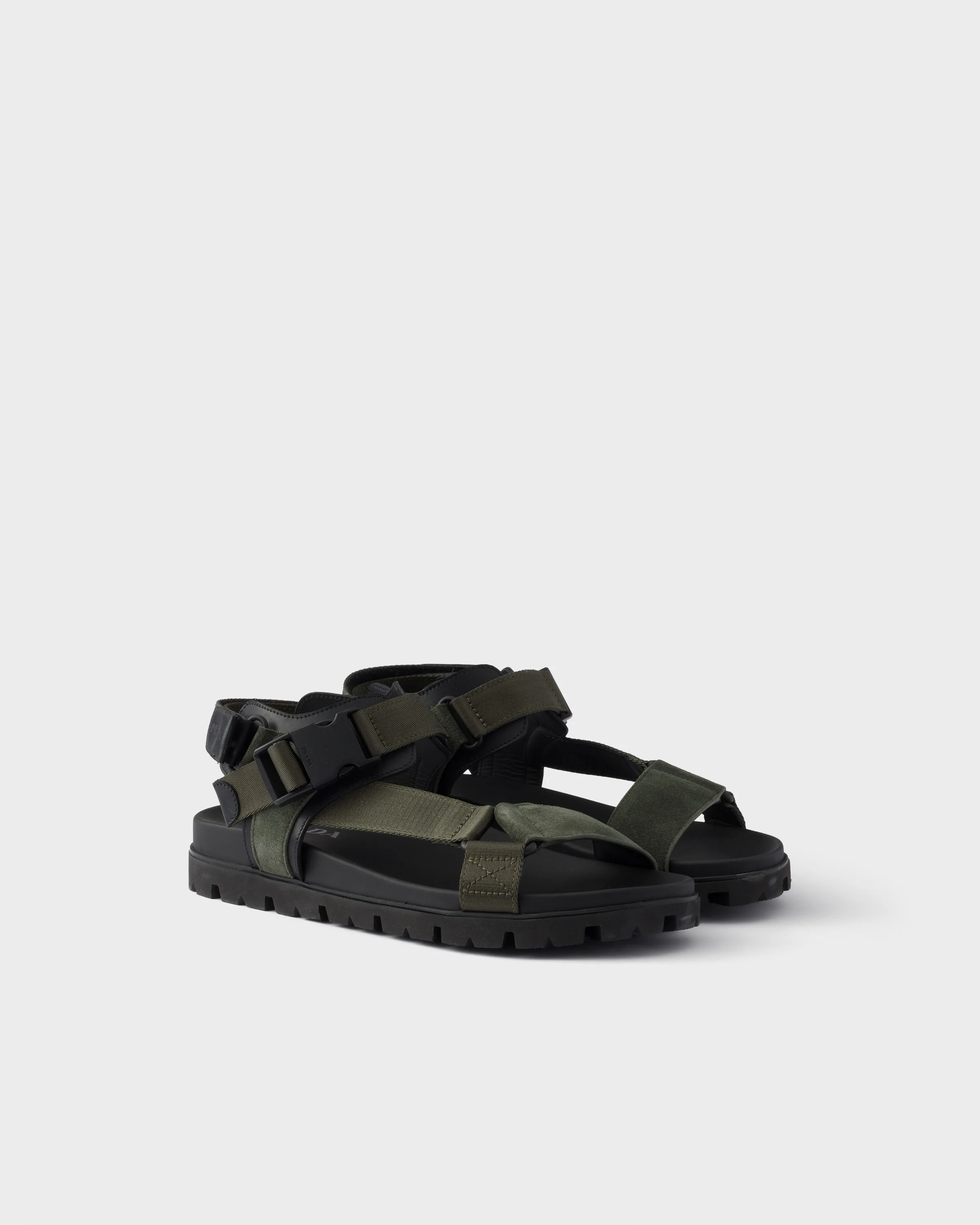 Suede and woven tape sporty sandal - 1
