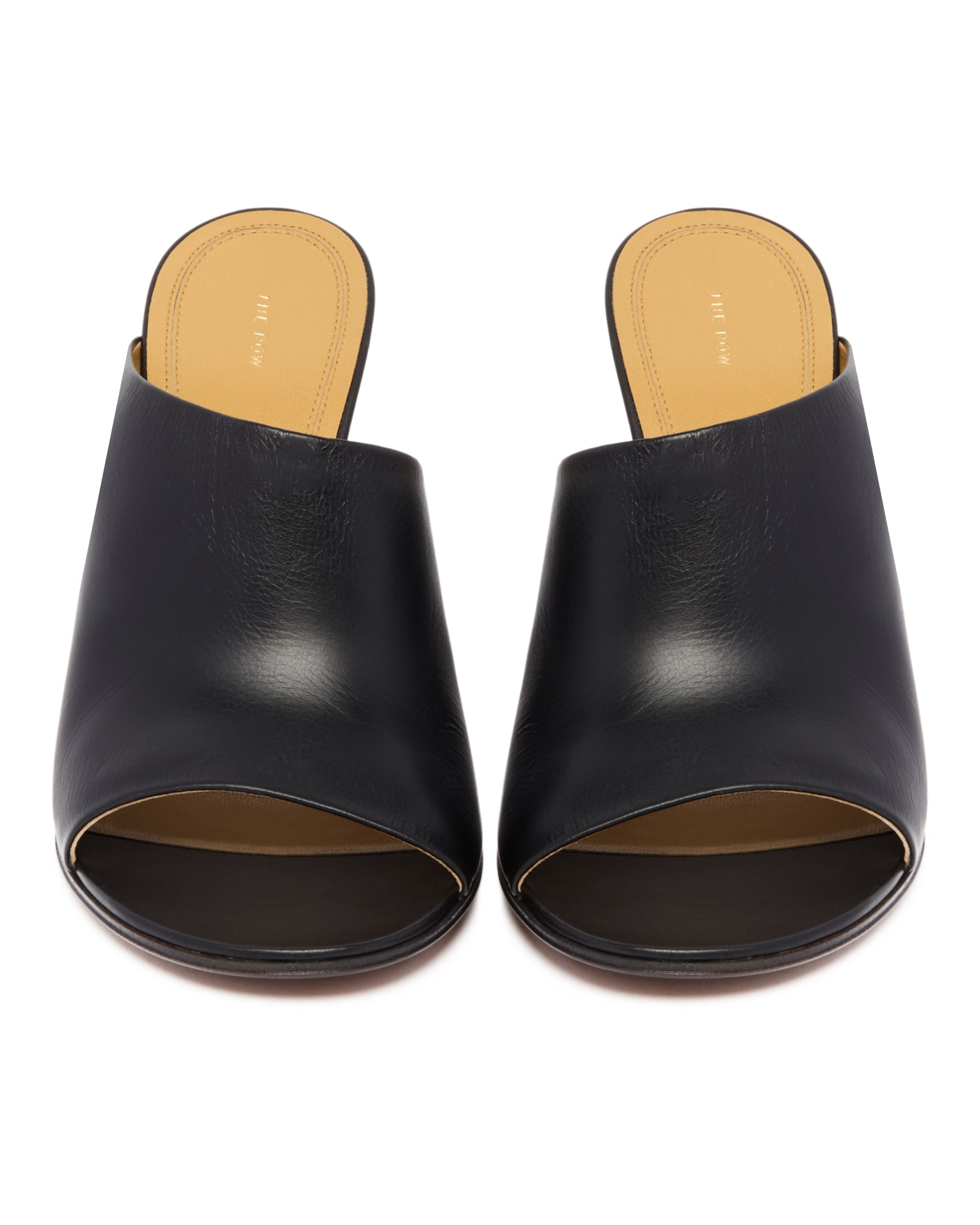 Black Leather Mules - 4