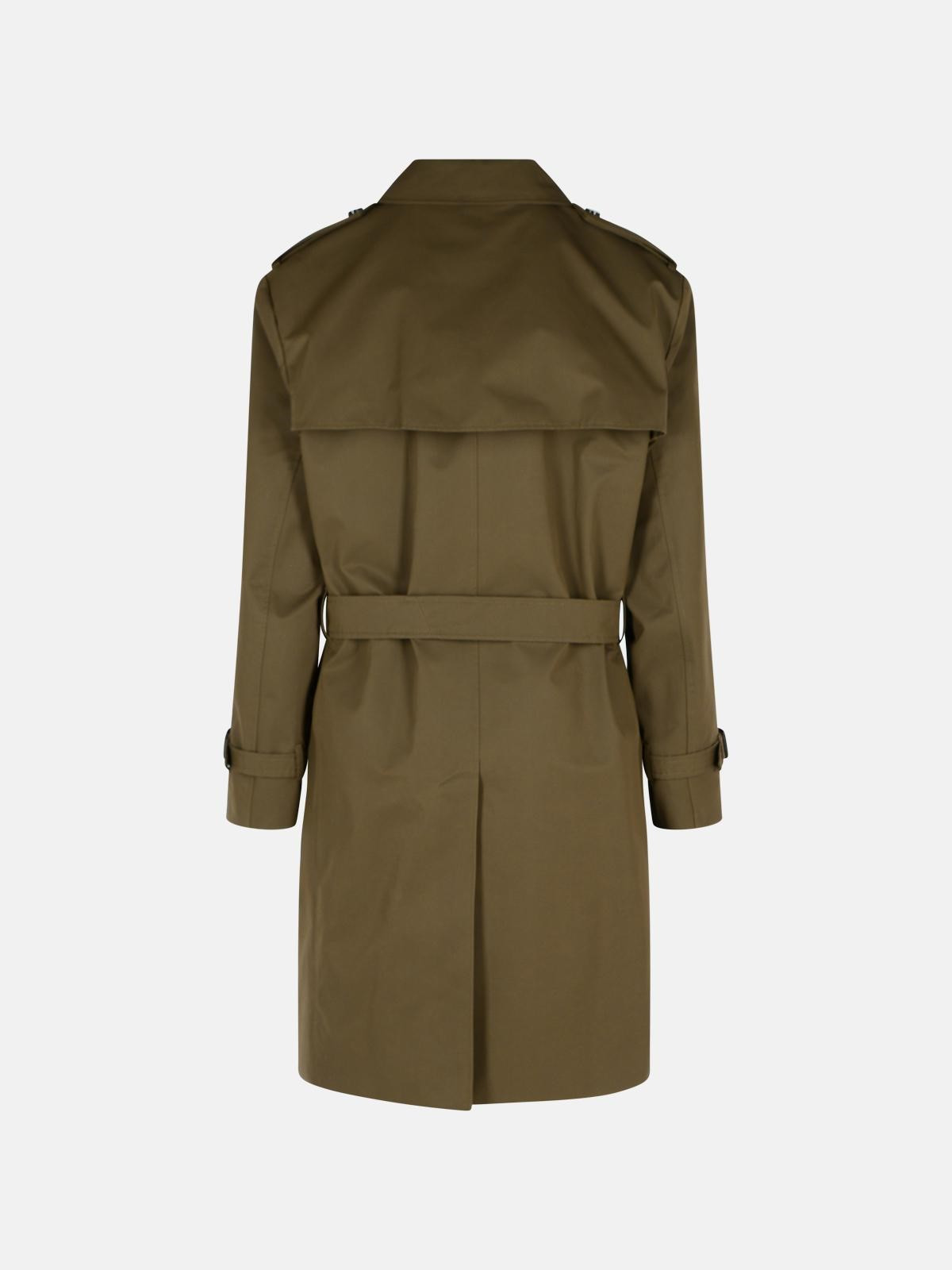 GREEN COTTON BLEND TRENCH COAT - 3