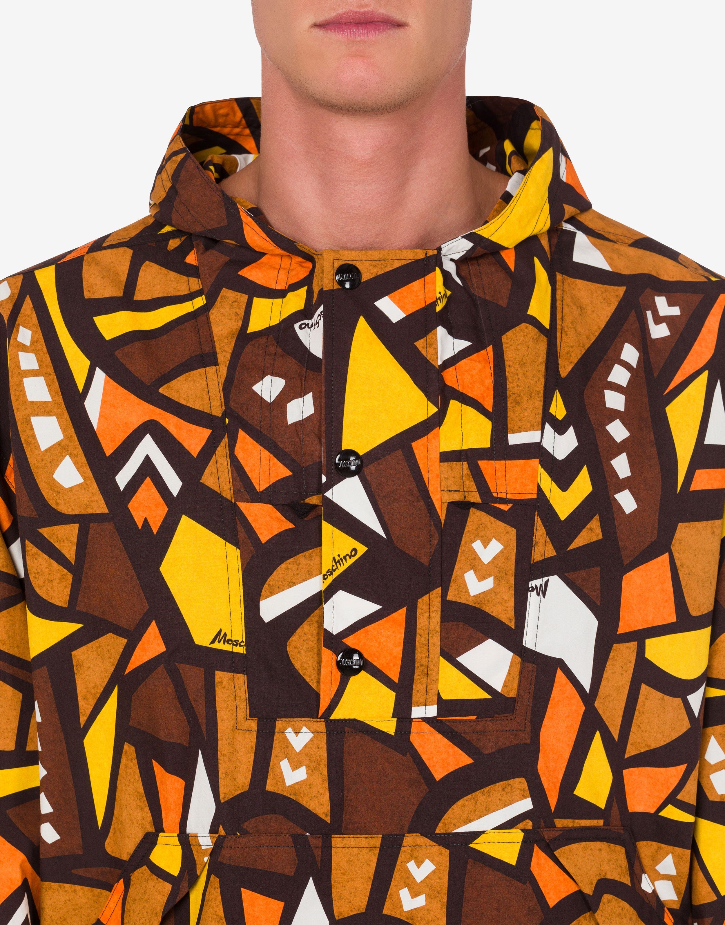 WOOD PRINT NYLON ANORAK - 4