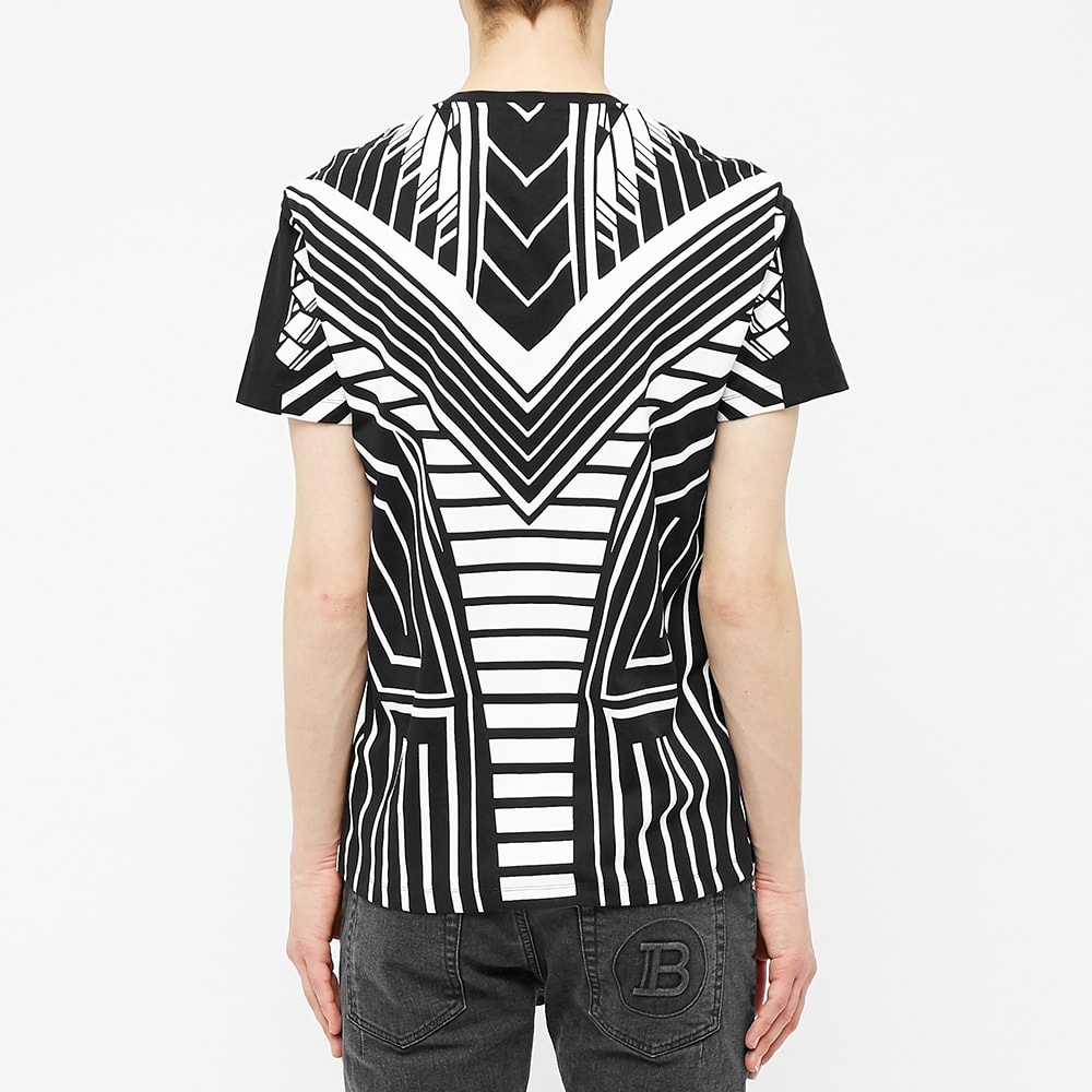 Balmain Monochrome Geometric Print Tee - 4