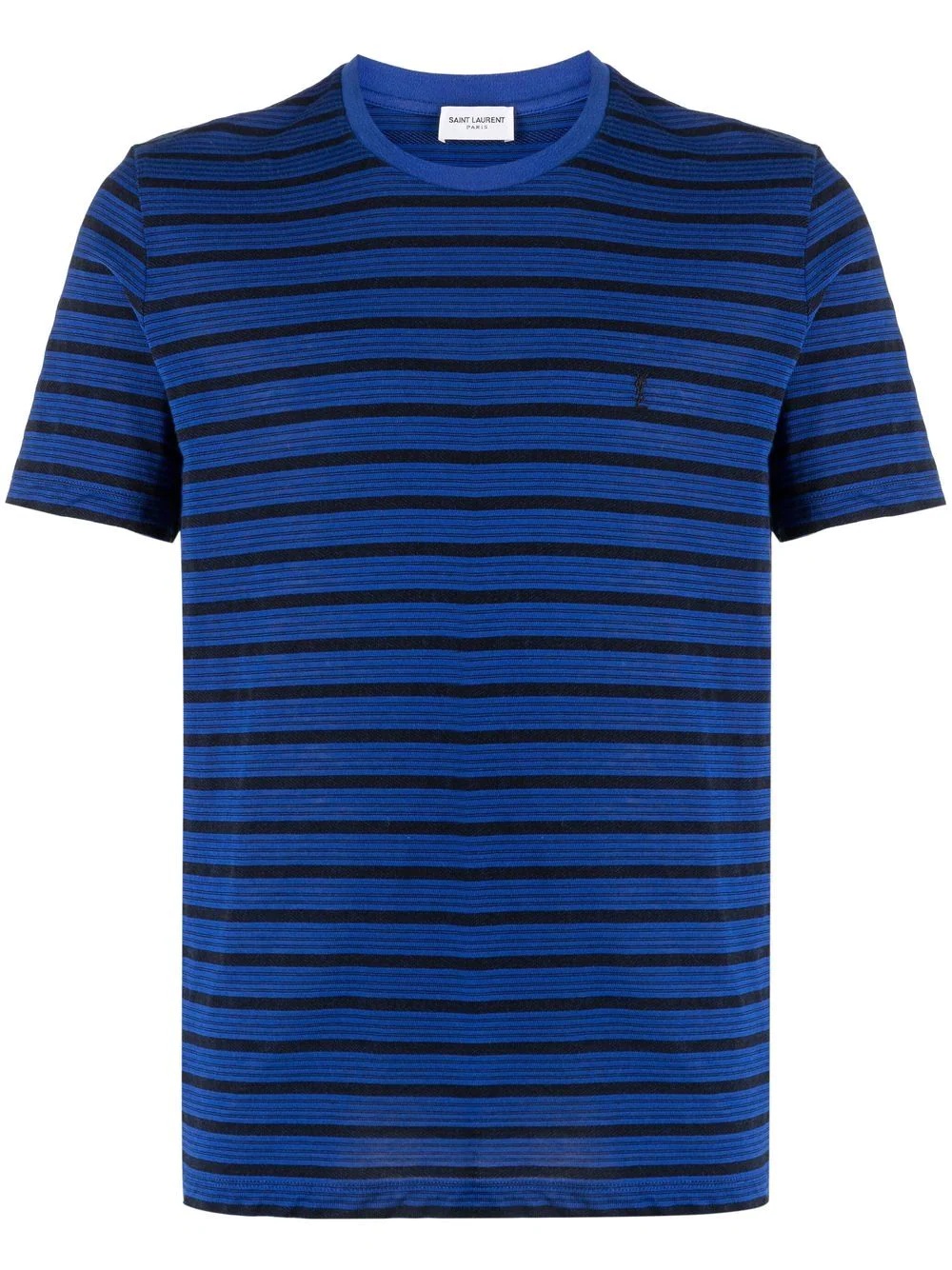 logo-embroidered striped T-shirt - 1