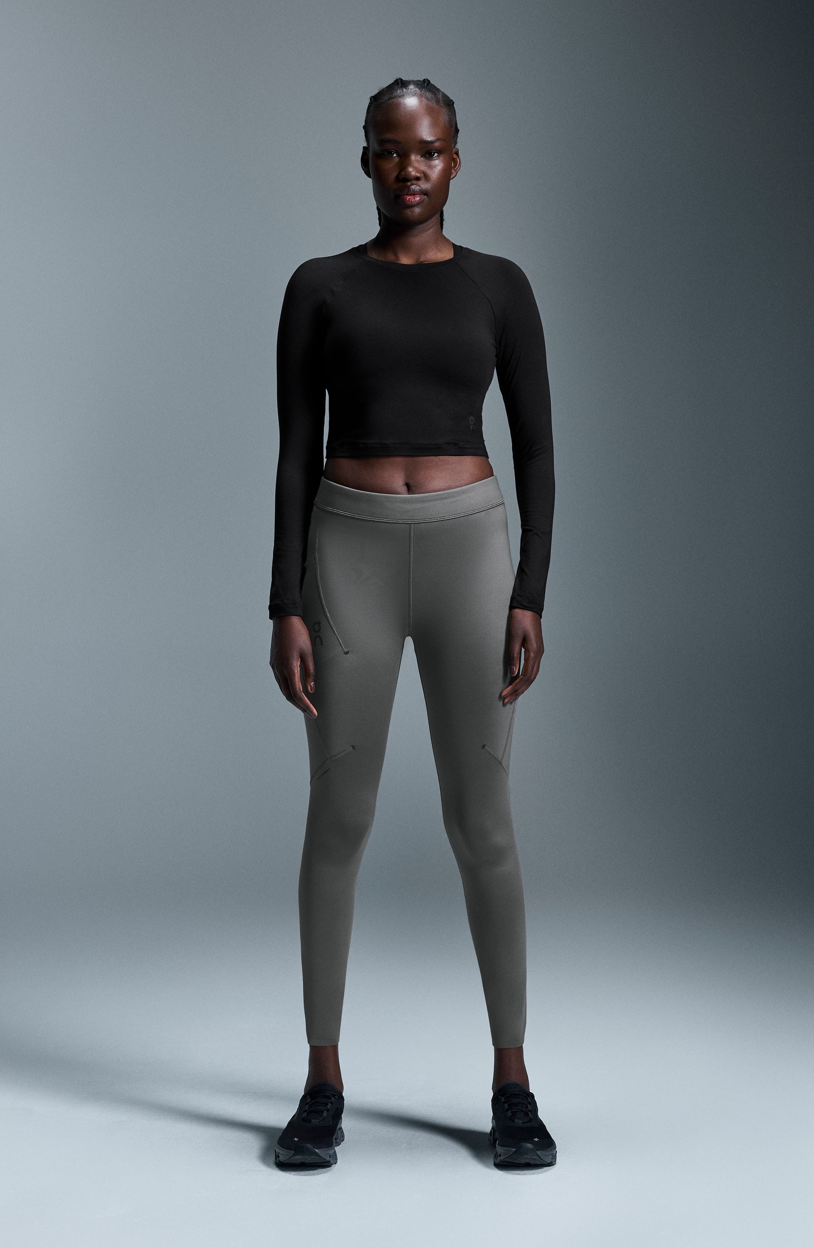 Studio Long Sleeve Crop Top in Black at Nordstrom - 5