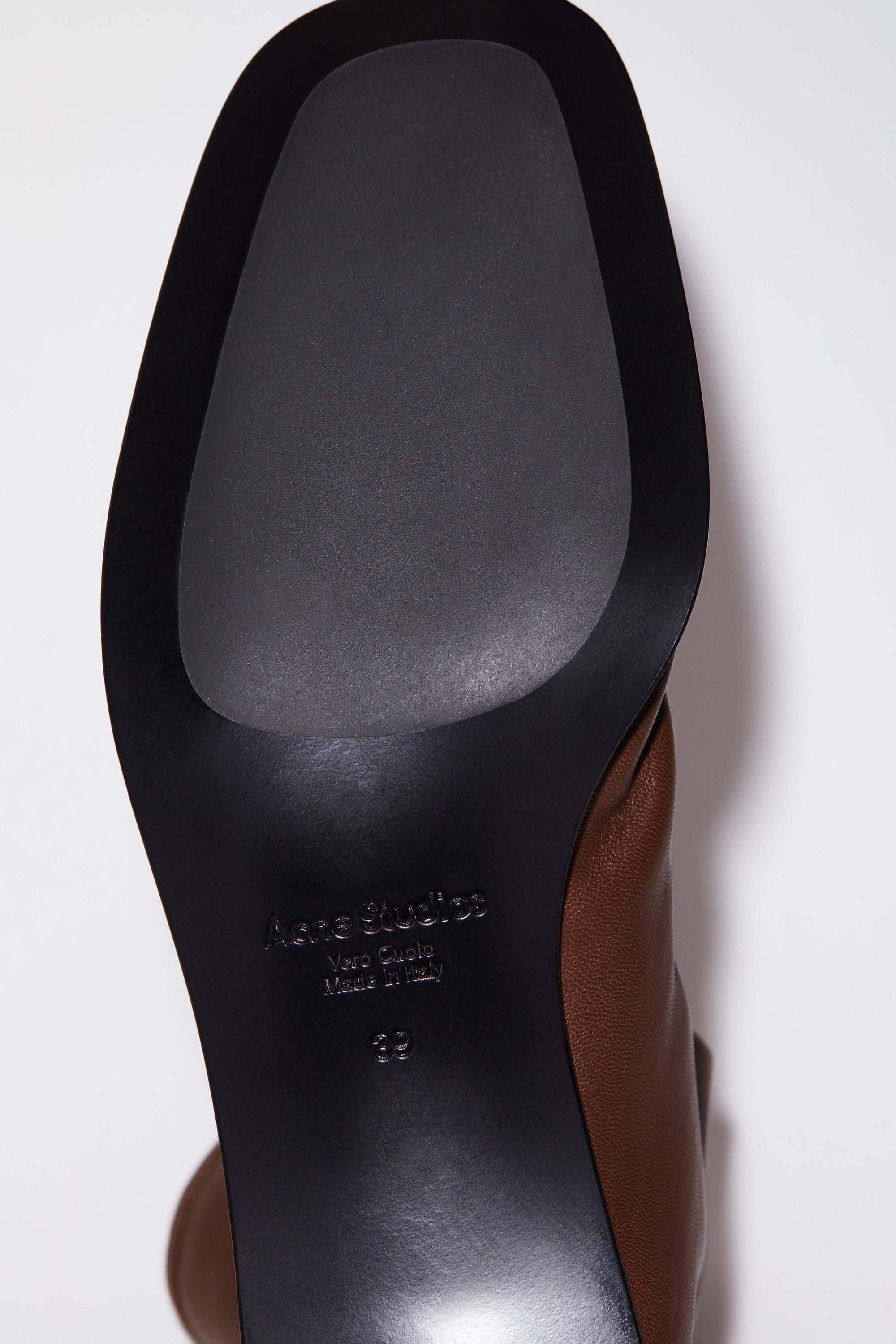 Branded leather boots - Brown/black - 5