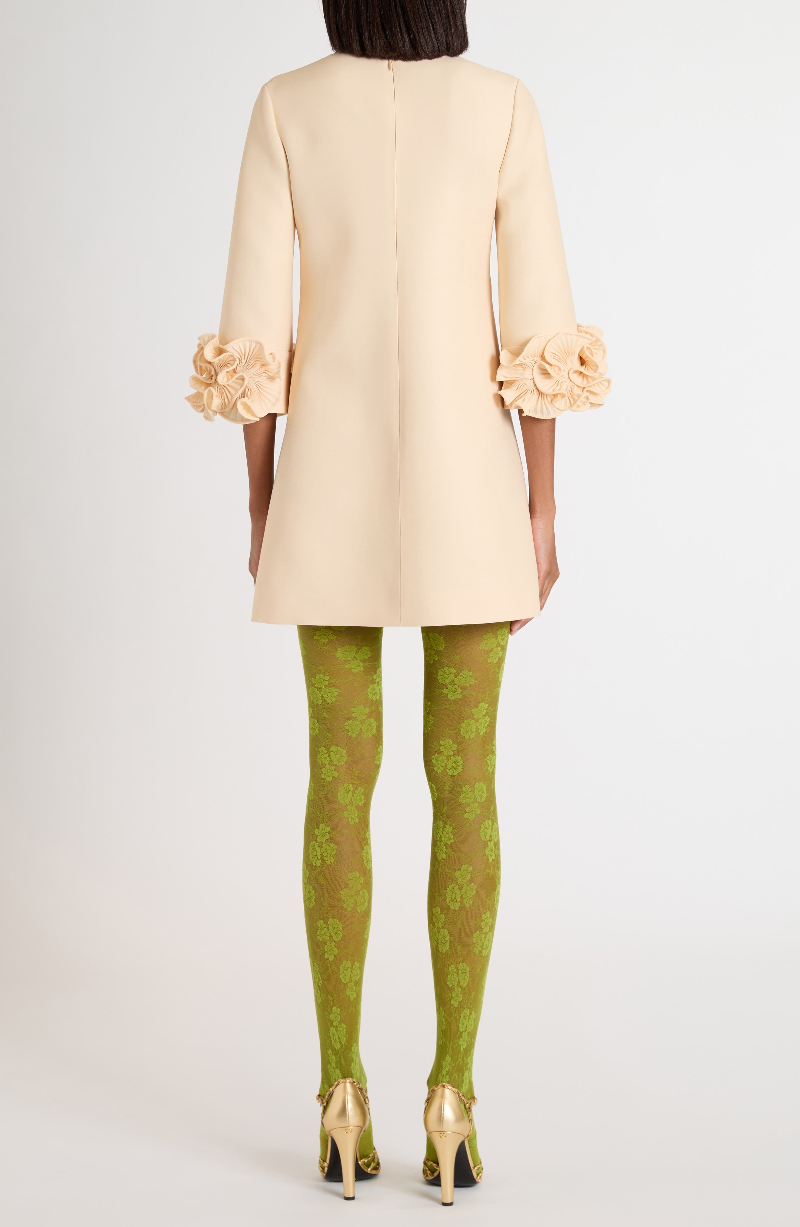 Valentino Garavani Solid Crepe Couture Minidress in Pale Beige at Nordstrom - 2