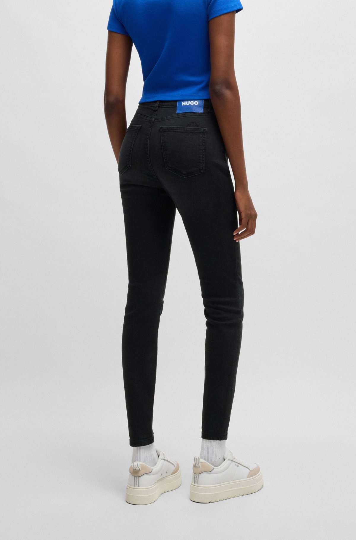 SKINNY-FIT JEANS IN BLACK STRETCH DENIM - 4