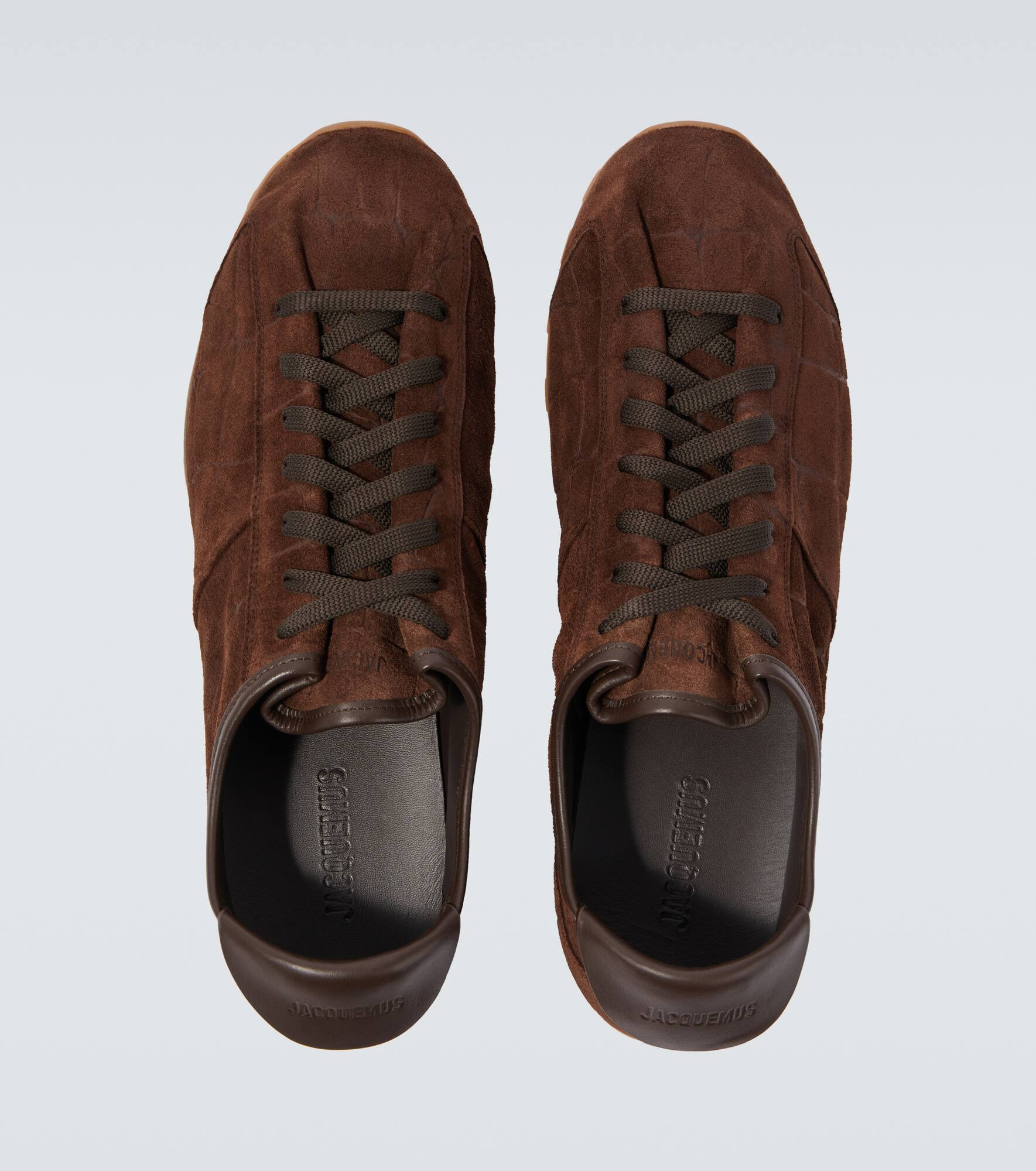Tennis croc-effect suede sneakers - 4