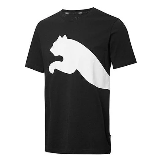 PUMA logo Printing Round Collar Male Black 587585-51 - 1