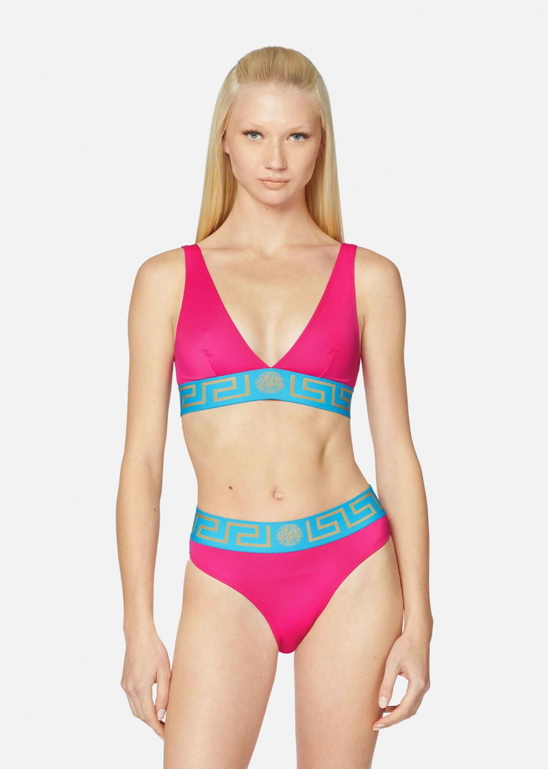 VERSACE Greca Border Triangle Bikini Top outlook
