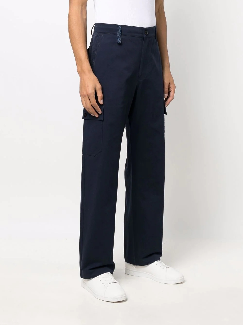 straight-leg cargo pocket trousers - 3