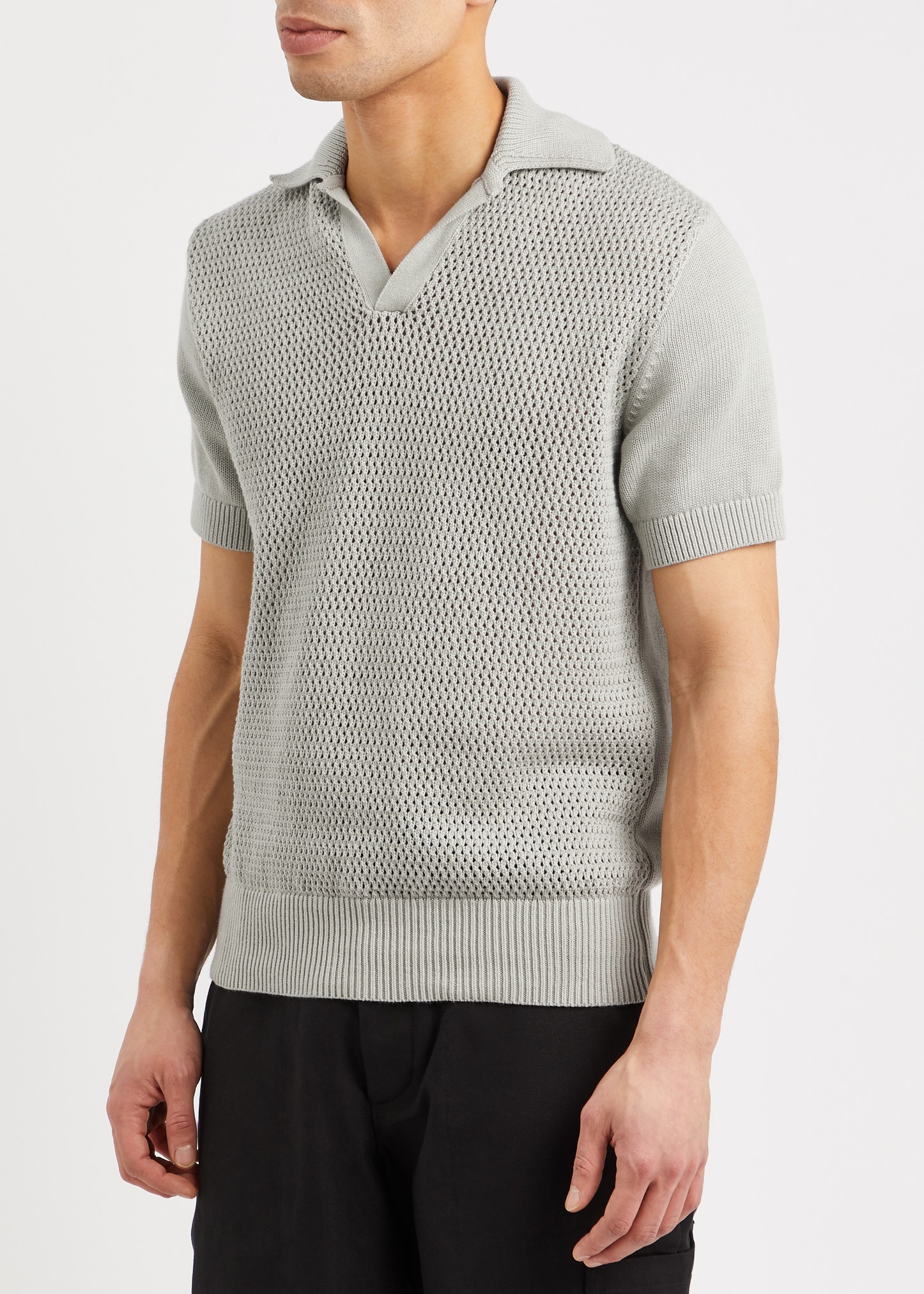 Penhale pointelle-knit cotton polo shirt - 2