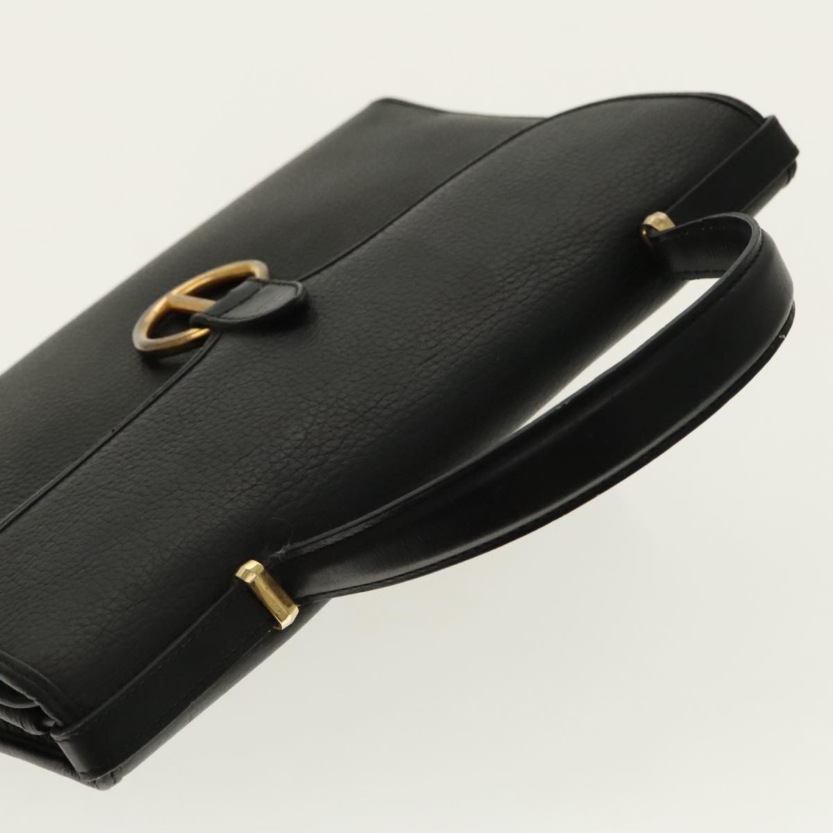 DIOR Hand Bag Leather Black Gold - 6