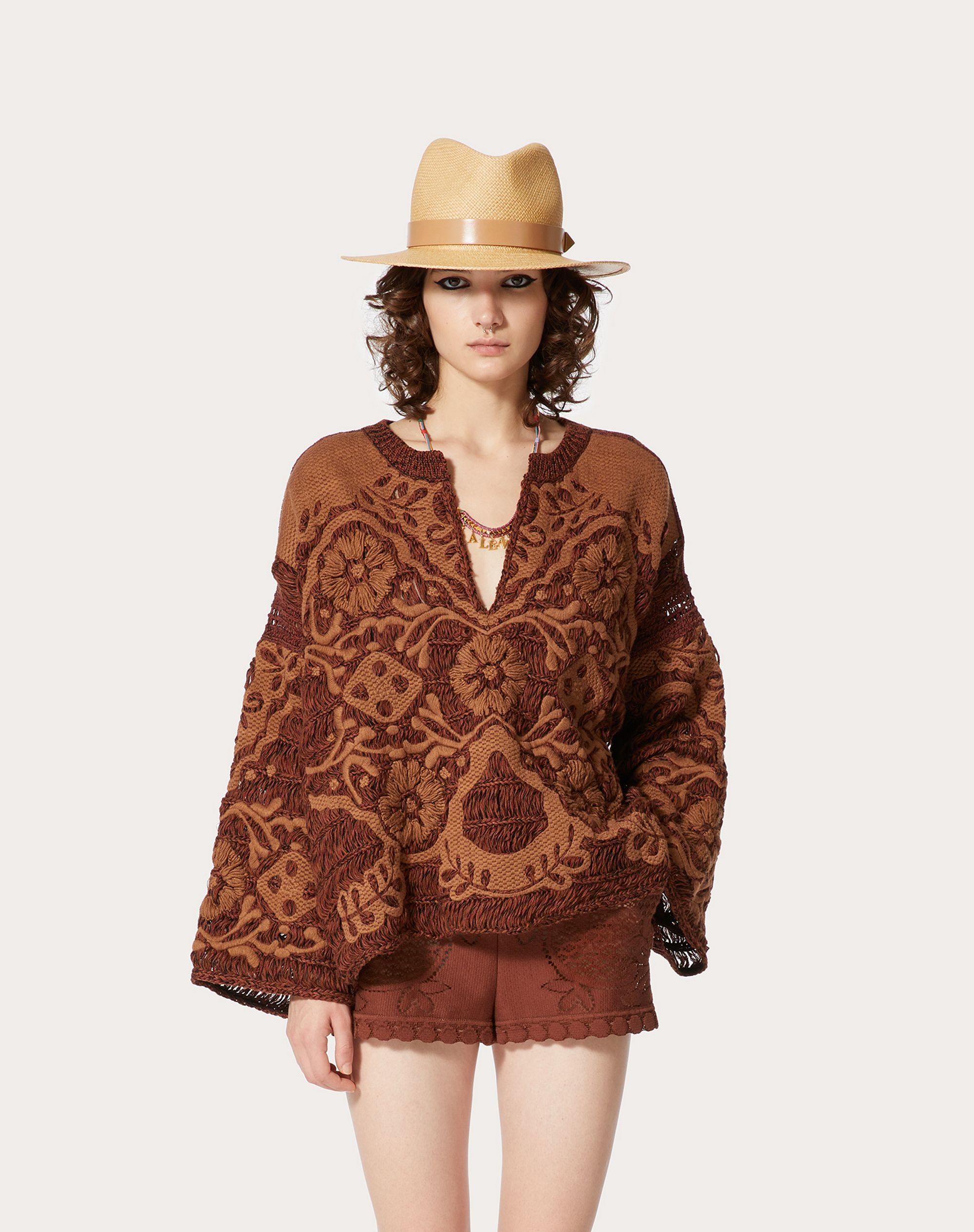 EMBROIDERED COTTON WOOL SWEATER - 3