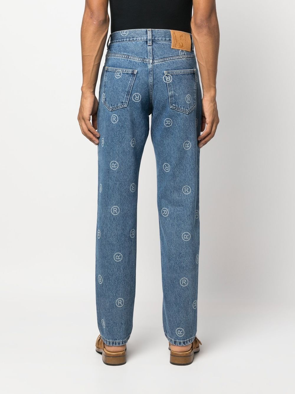 logo straight-leg jeans - 4