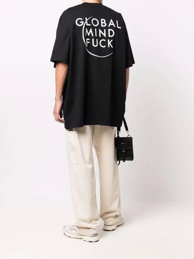 VETEMENTS Global Mind-print cotton T-shirt outlook