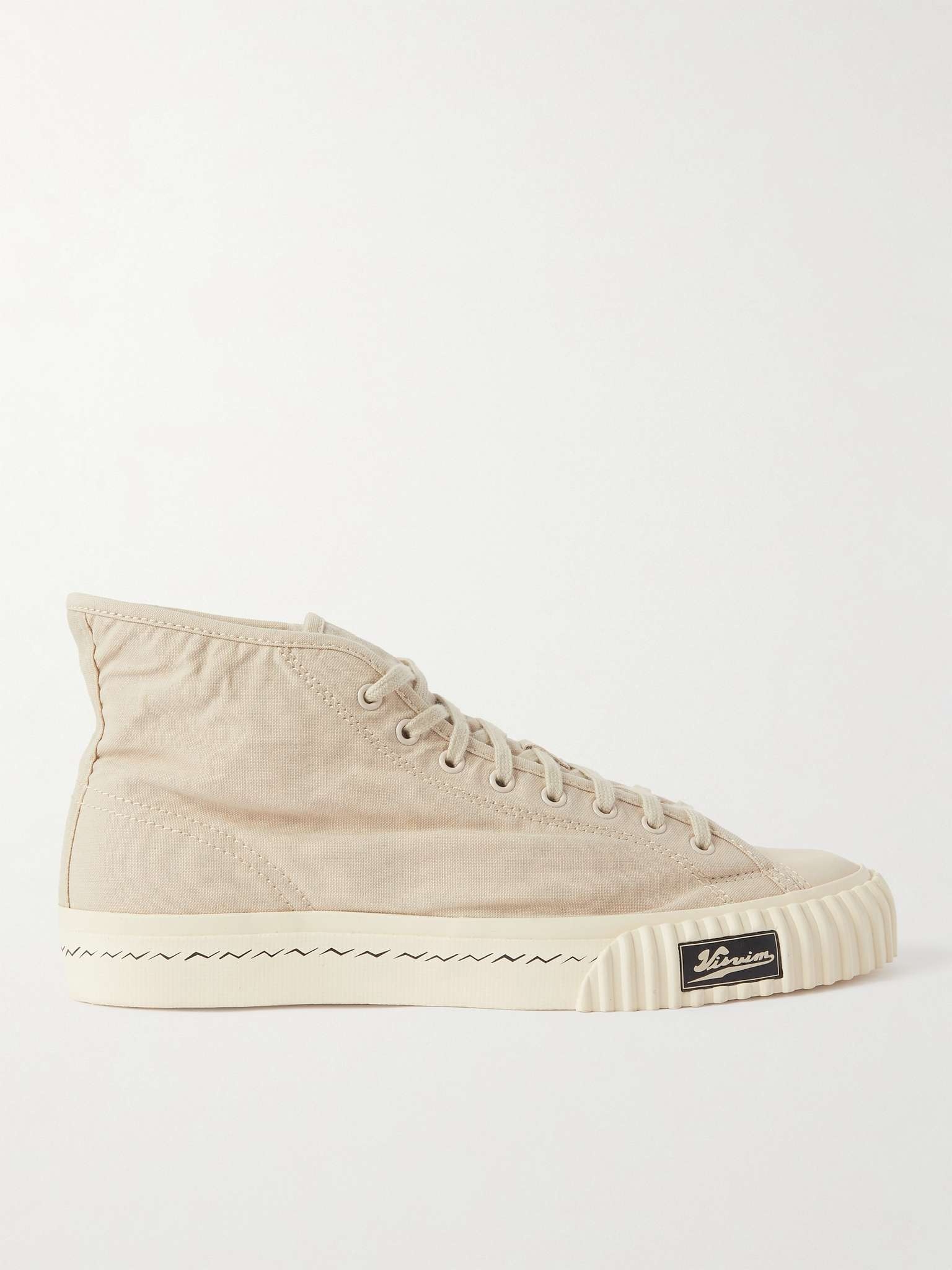 Kiefer Leather-Trimmed Canvas High-Top Sneakers - 1