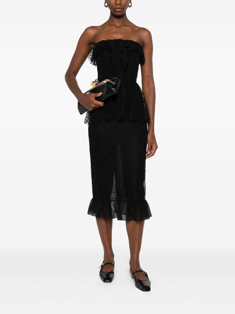 bow-lace ruffled dress - 2