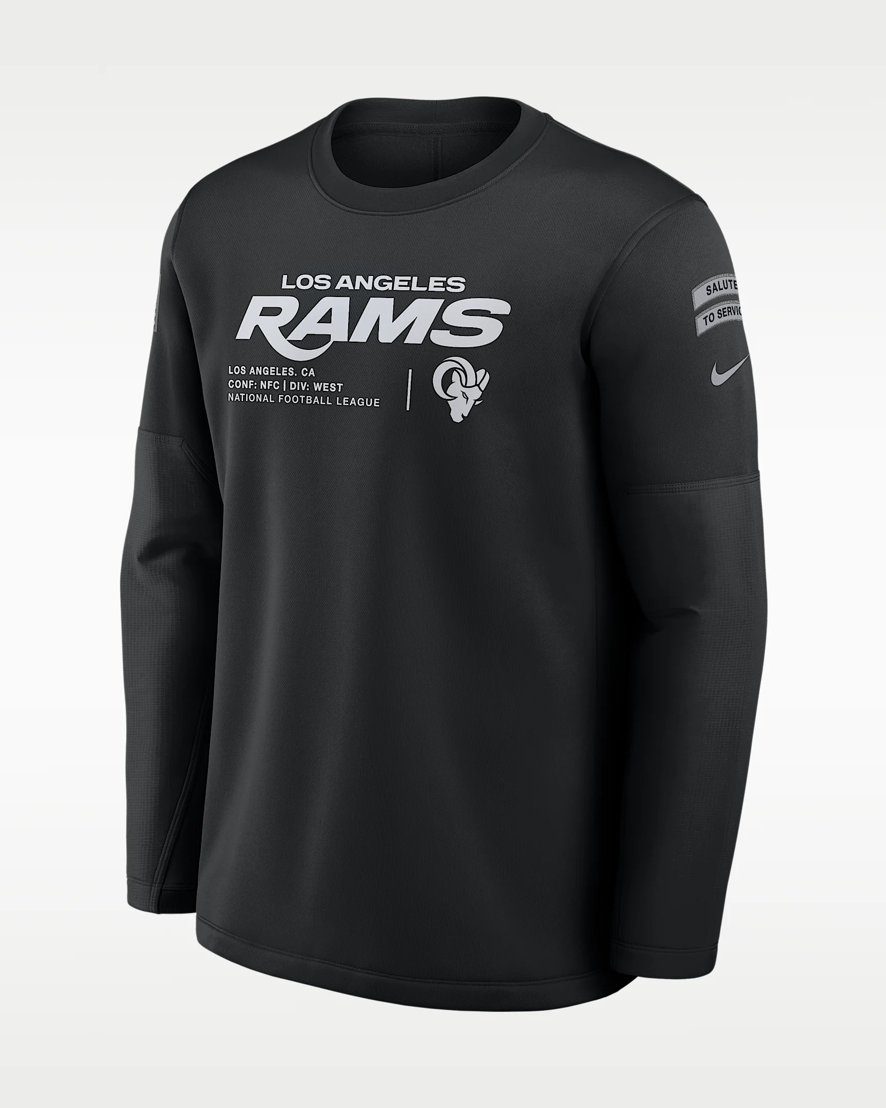 Los Angeles Rams Salute to Service Sideline Coaches Men's Nike NFL Pullover Crew - 1