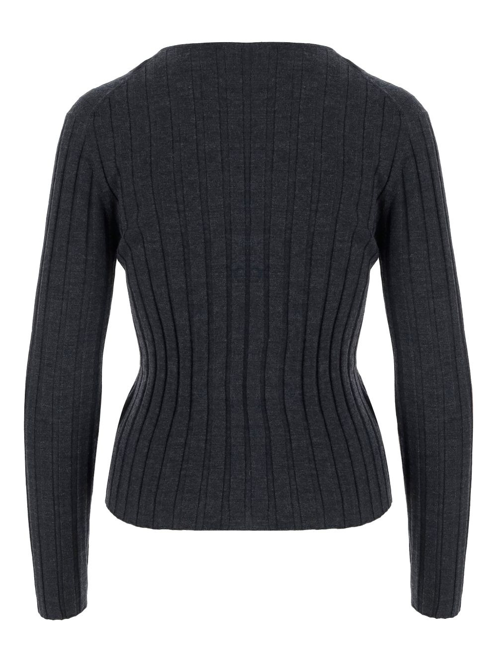 ribbed V-neck sweater - 2