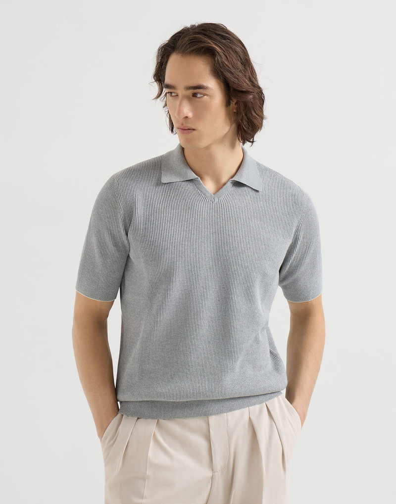 Cotton English rib knit polo 2