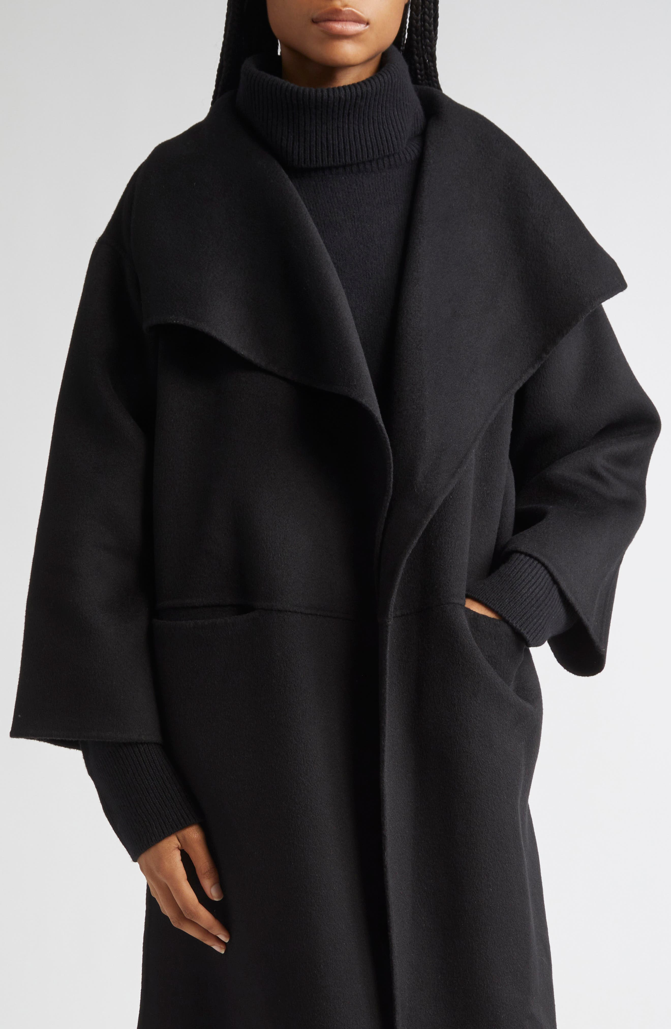TOTEME Annecy Open Front Wool & Cashmere Coat in Black at Nordstrom - 5