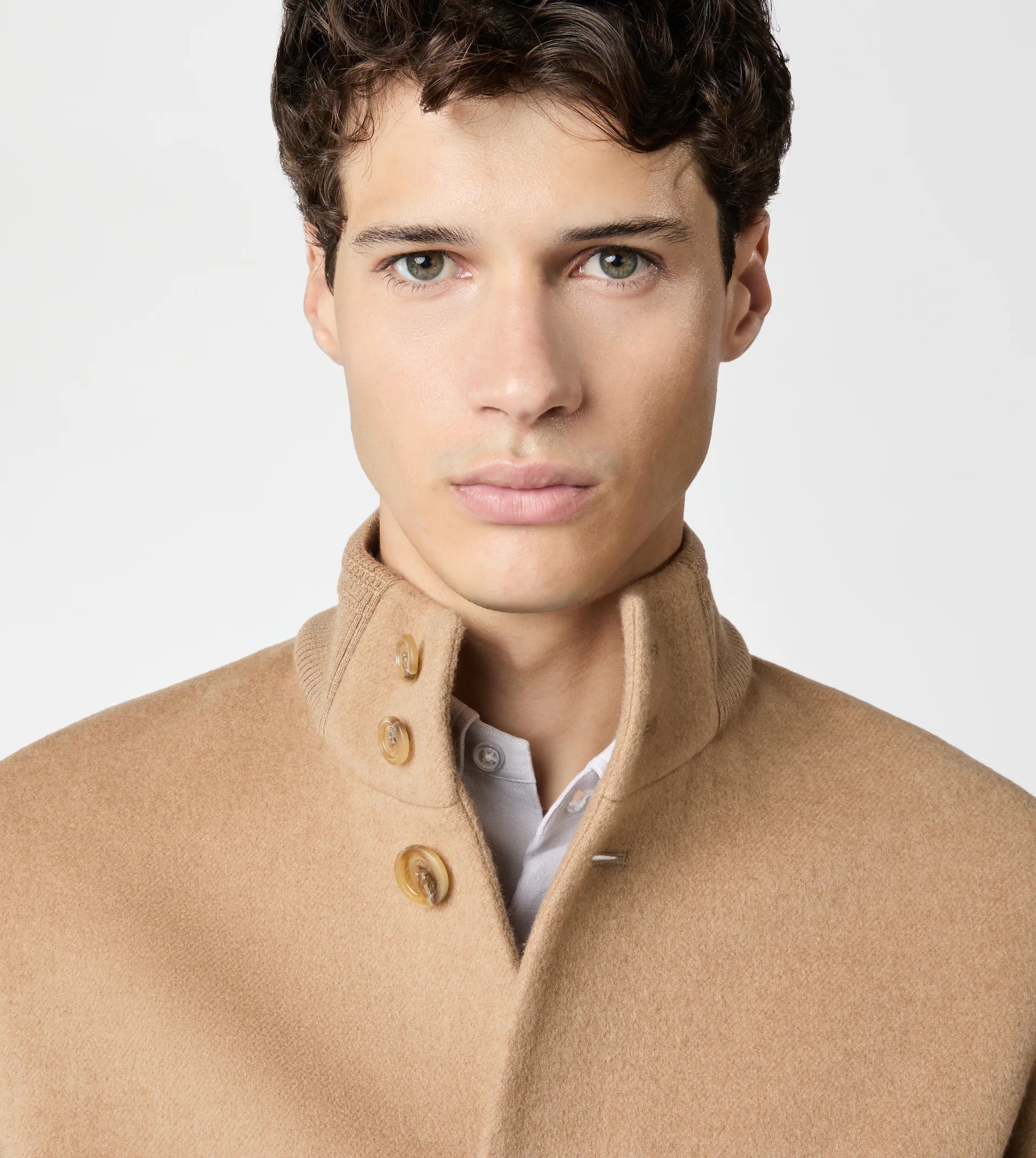 BOMBER JACKET IN CAMEL DOUBLE FABRIC - BEIGE - 2