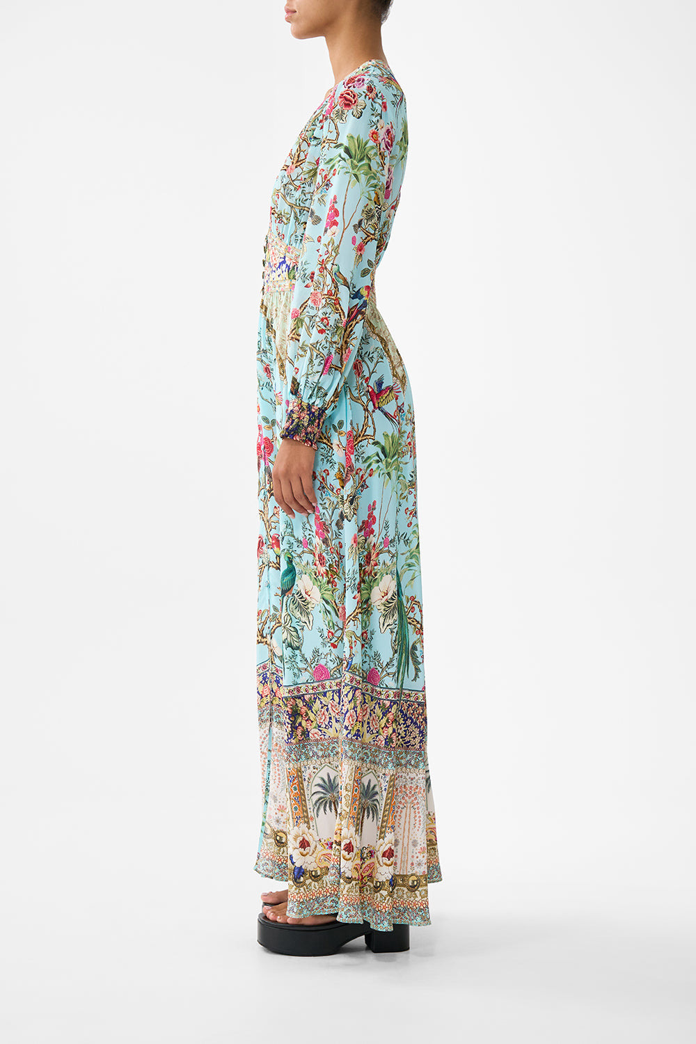 BUTTON DRESS WITH SHAPED WAISTBAND - 3