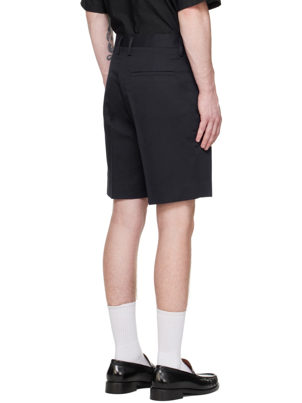 Navy Creased Shorts - 3