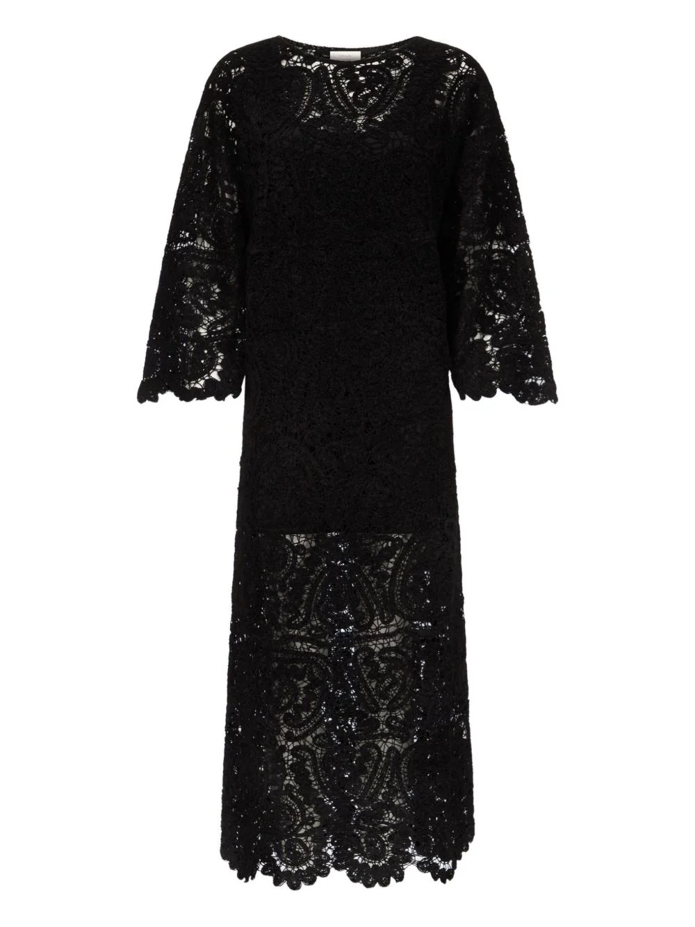 CIKO crochet-pattern bell-sleeve midi dress - 1