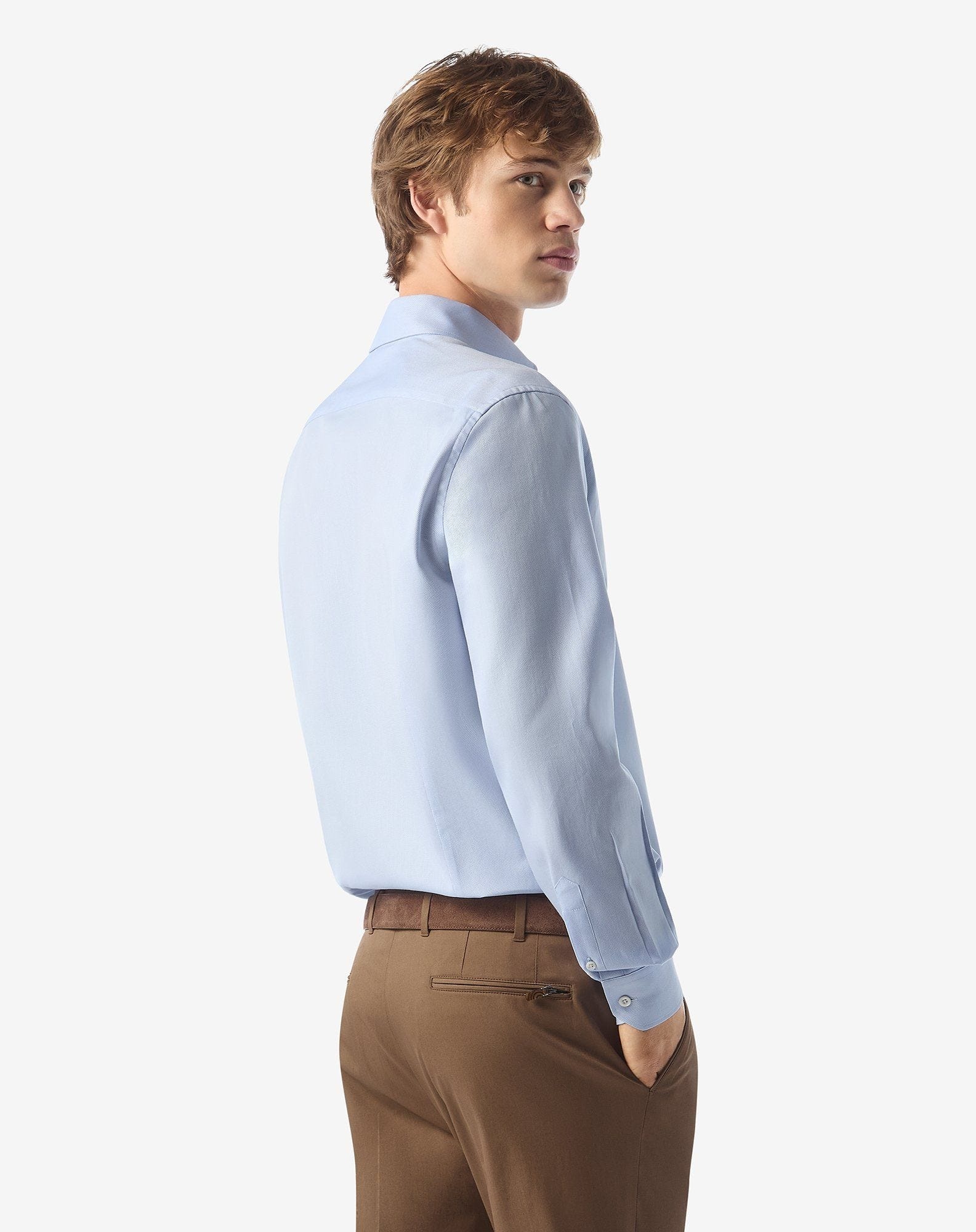 Pale blue royal Oxford cotton shirt - 3