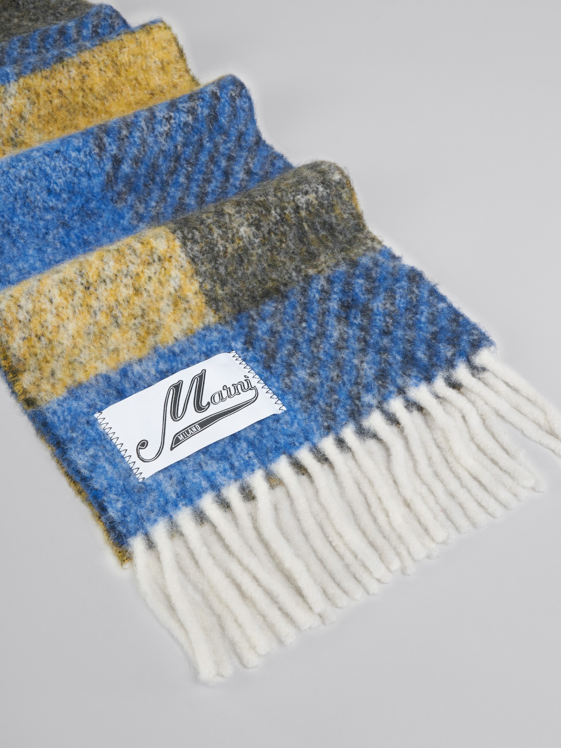 BLUE-TONE MOHAIR SCARF - 3