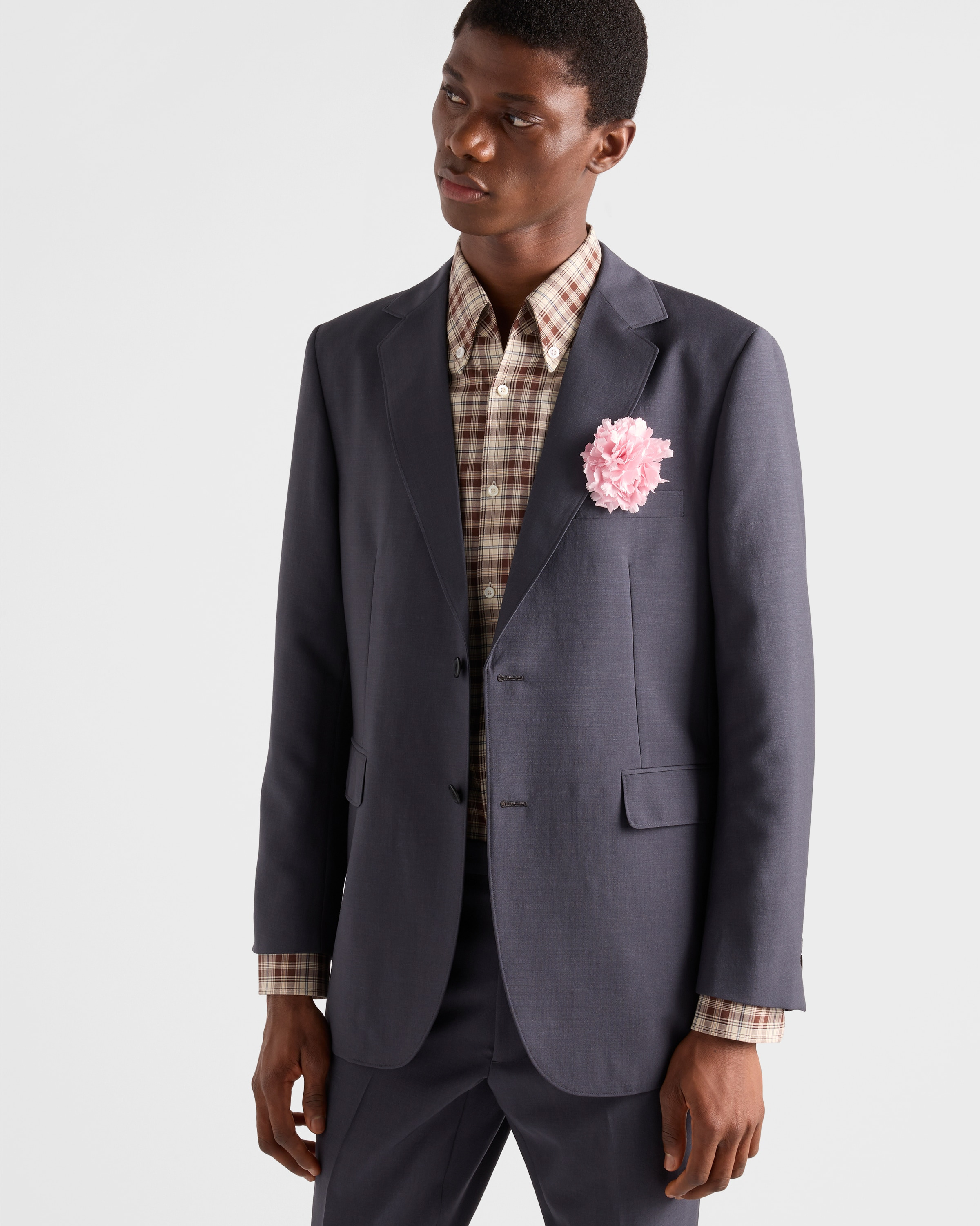 Single-breasted wool and mohair jacket - 4