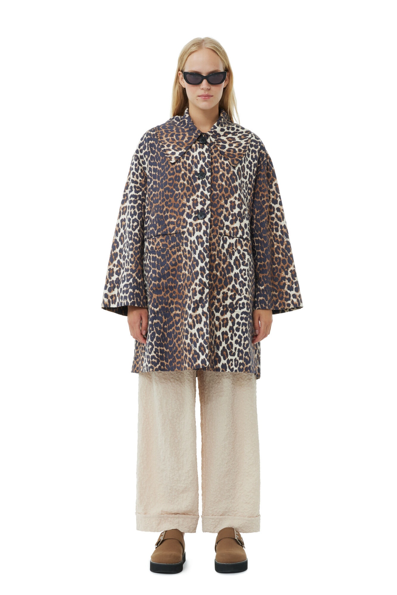 LEOPARD CANVAS OVERSIZED MIDI JACKET - 3