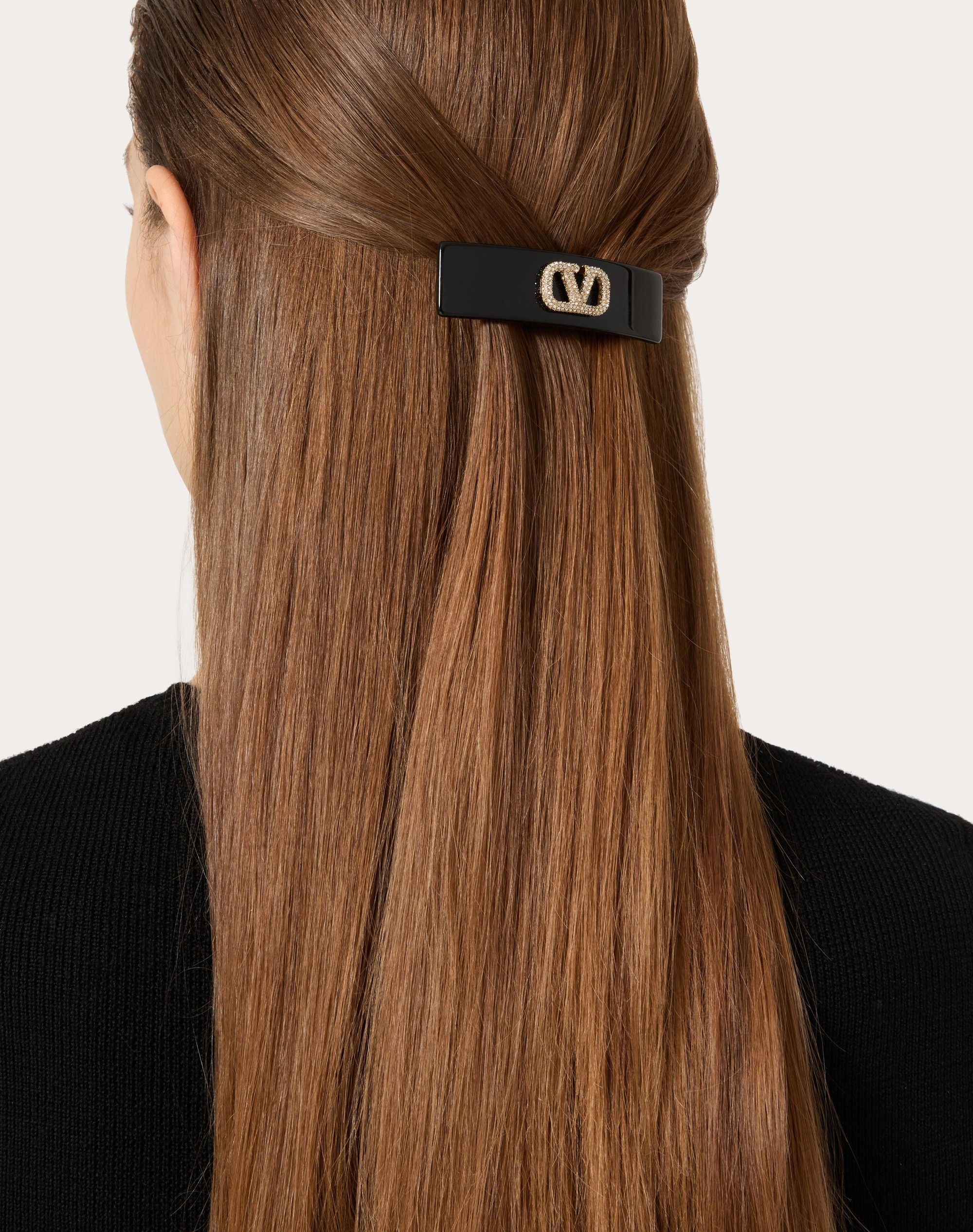 VLOGO SIGNATURE METAL AND RESIN HAIR CLIP WITH SWAROVSKI® CRYSTALS - 5