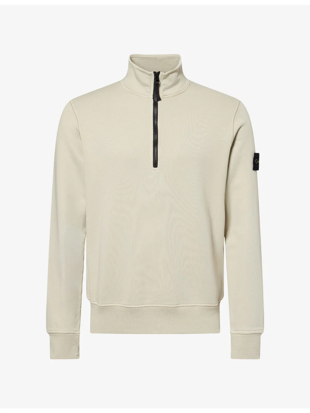 Logo-Patch Half-Zip Cotton Sweatshirt - 1