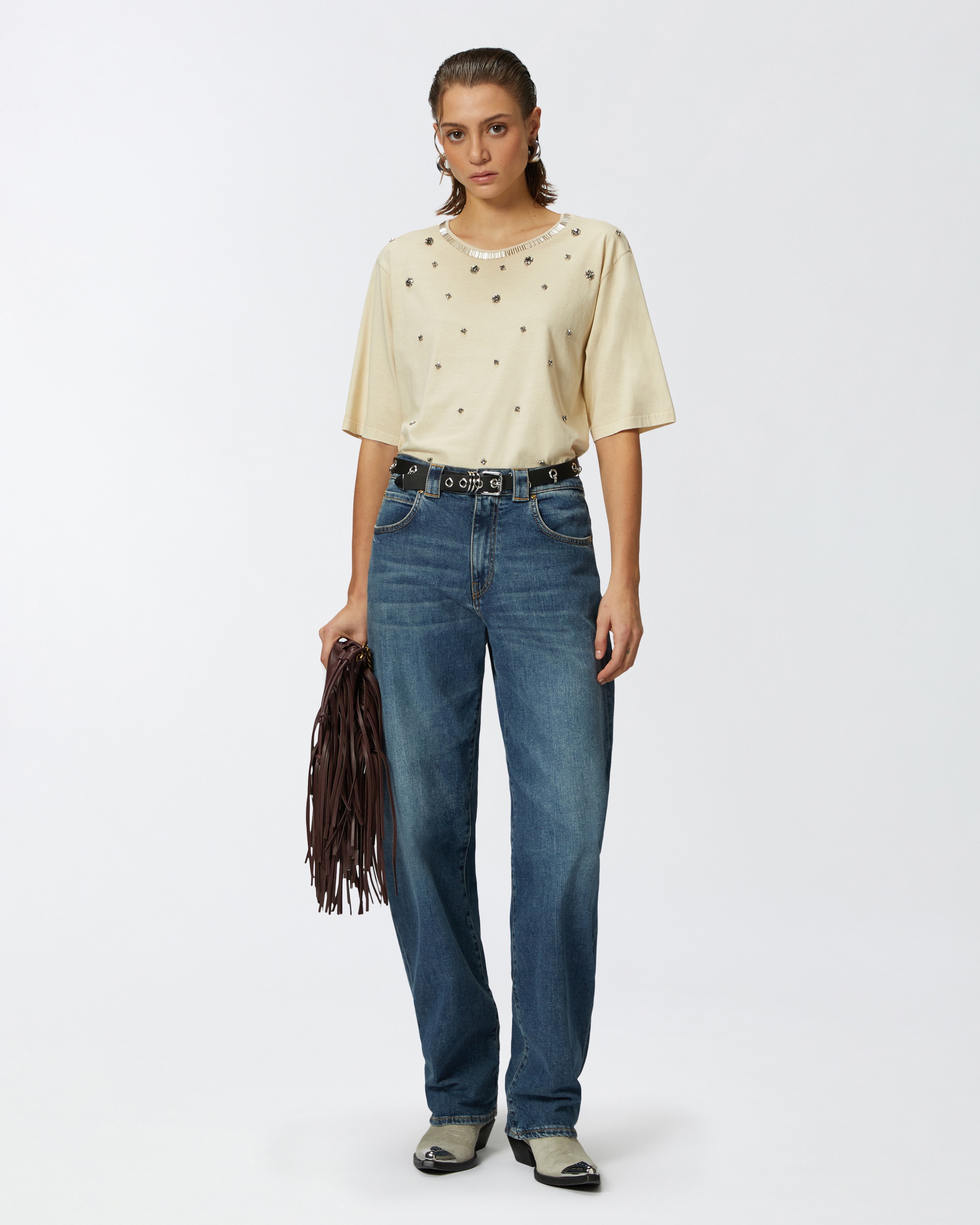 SHORT-SLEEVED T-SHIRT WITH JEWEL EMBROIDERY - 3
