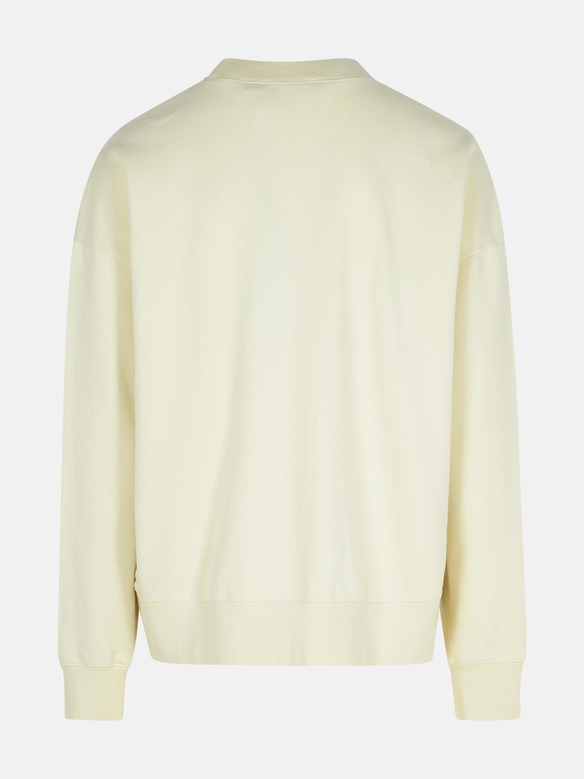 CREAM COTTON SWEATSHIRT - 3