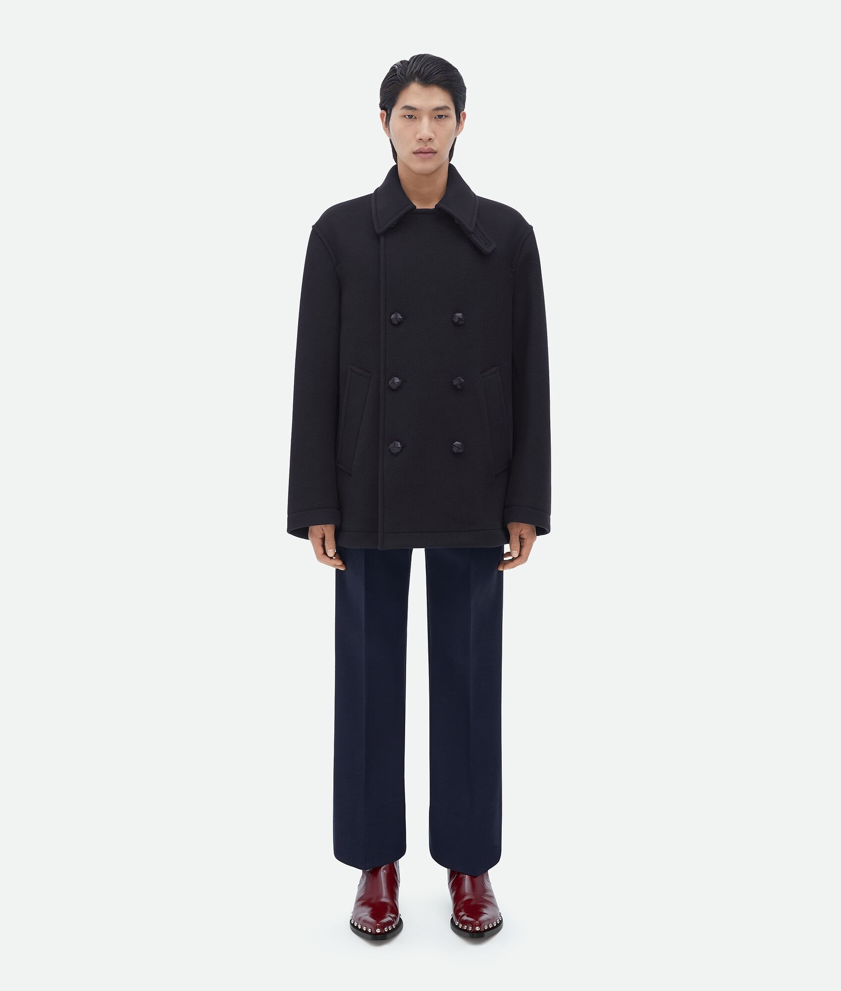 wool and cashmere peacoat - 1