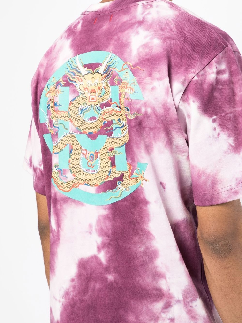 dragon-patch tie-dye T-shirt - 5