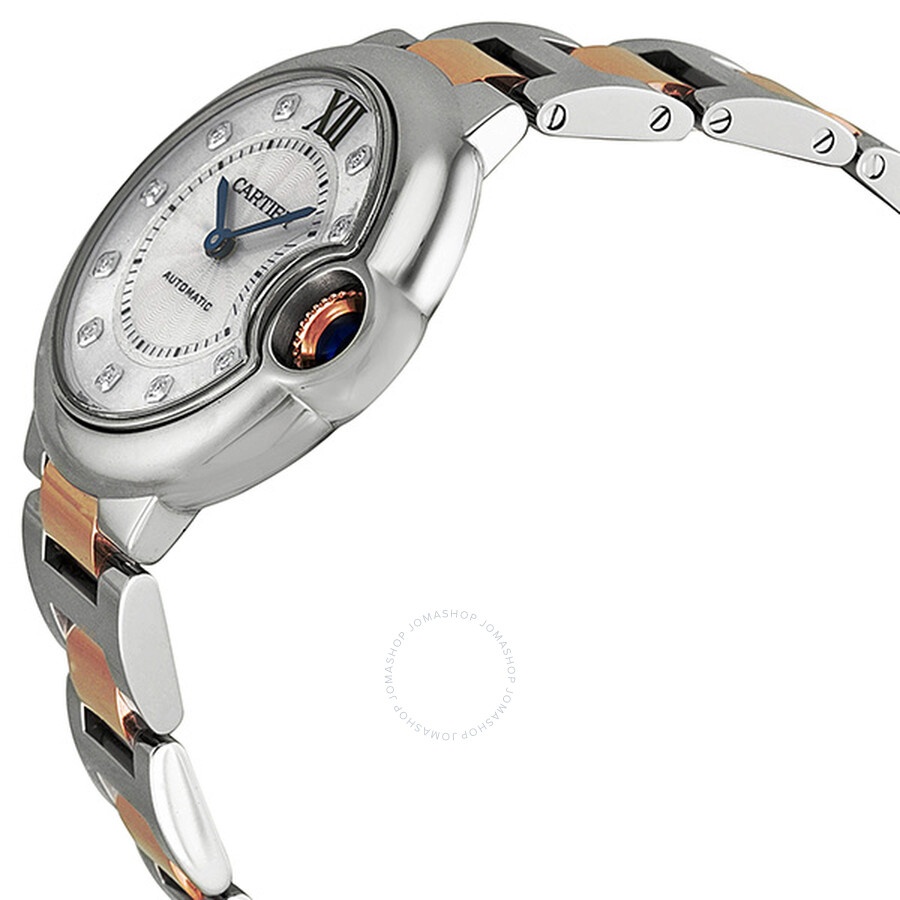 Cartier Ballon Bleu Automatic Diamond Rose Gold and Stainless Steel Ladies Watch WE902044 - 2