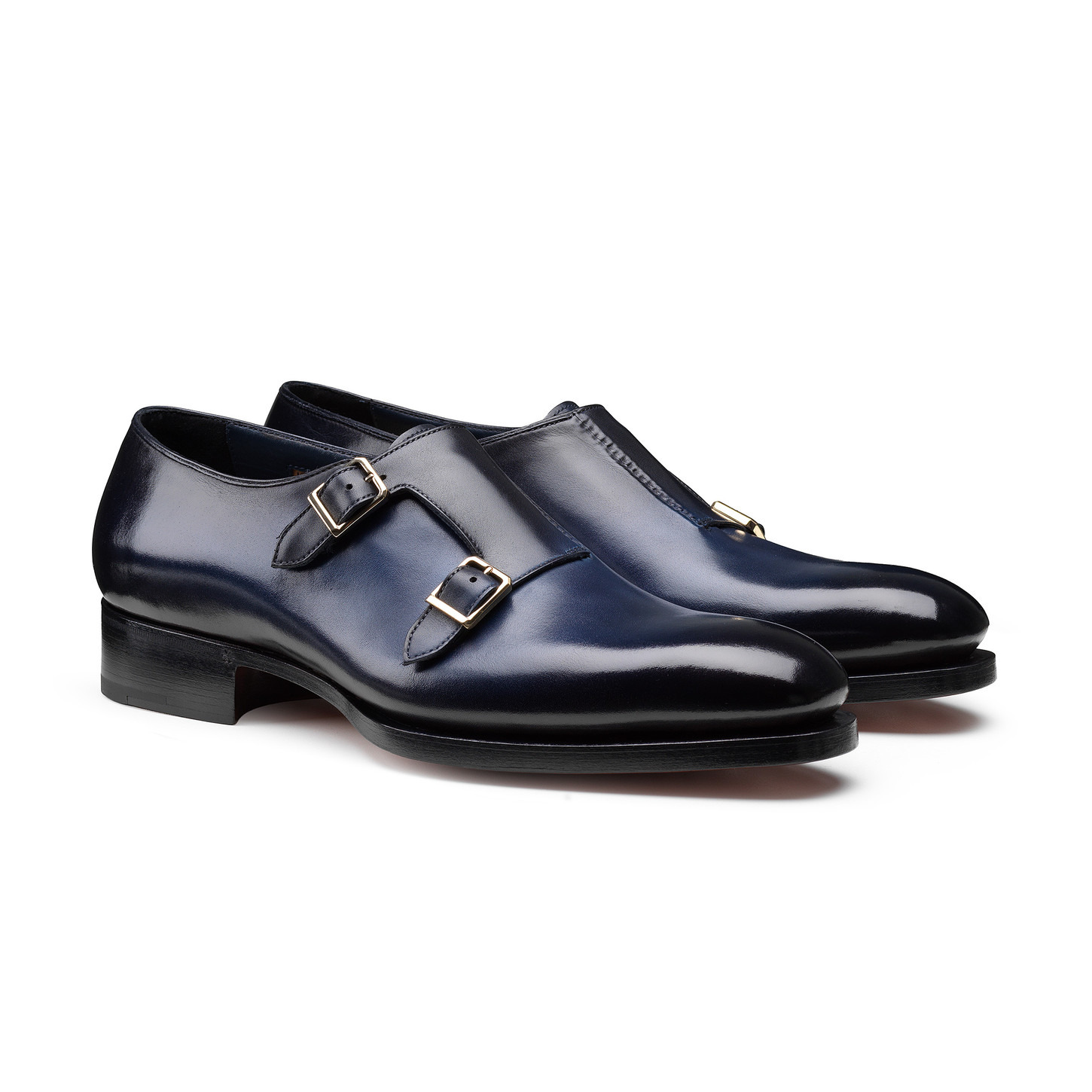 Men's blue leather Uniqua Meraviglia Collection double-buckle shoe - 2