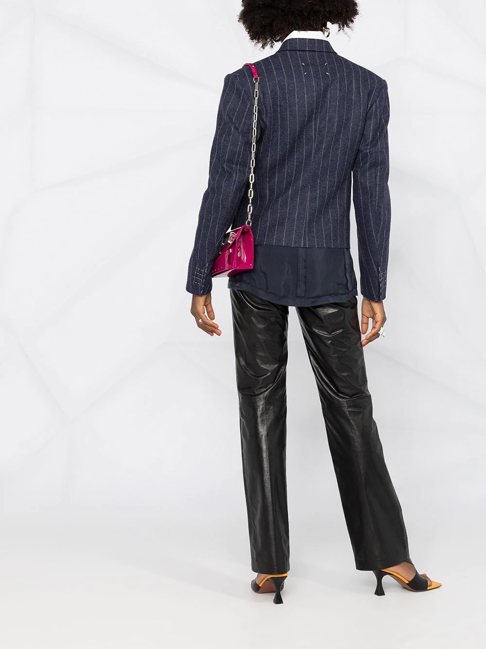 pinstripe double-breasted blazer - 4