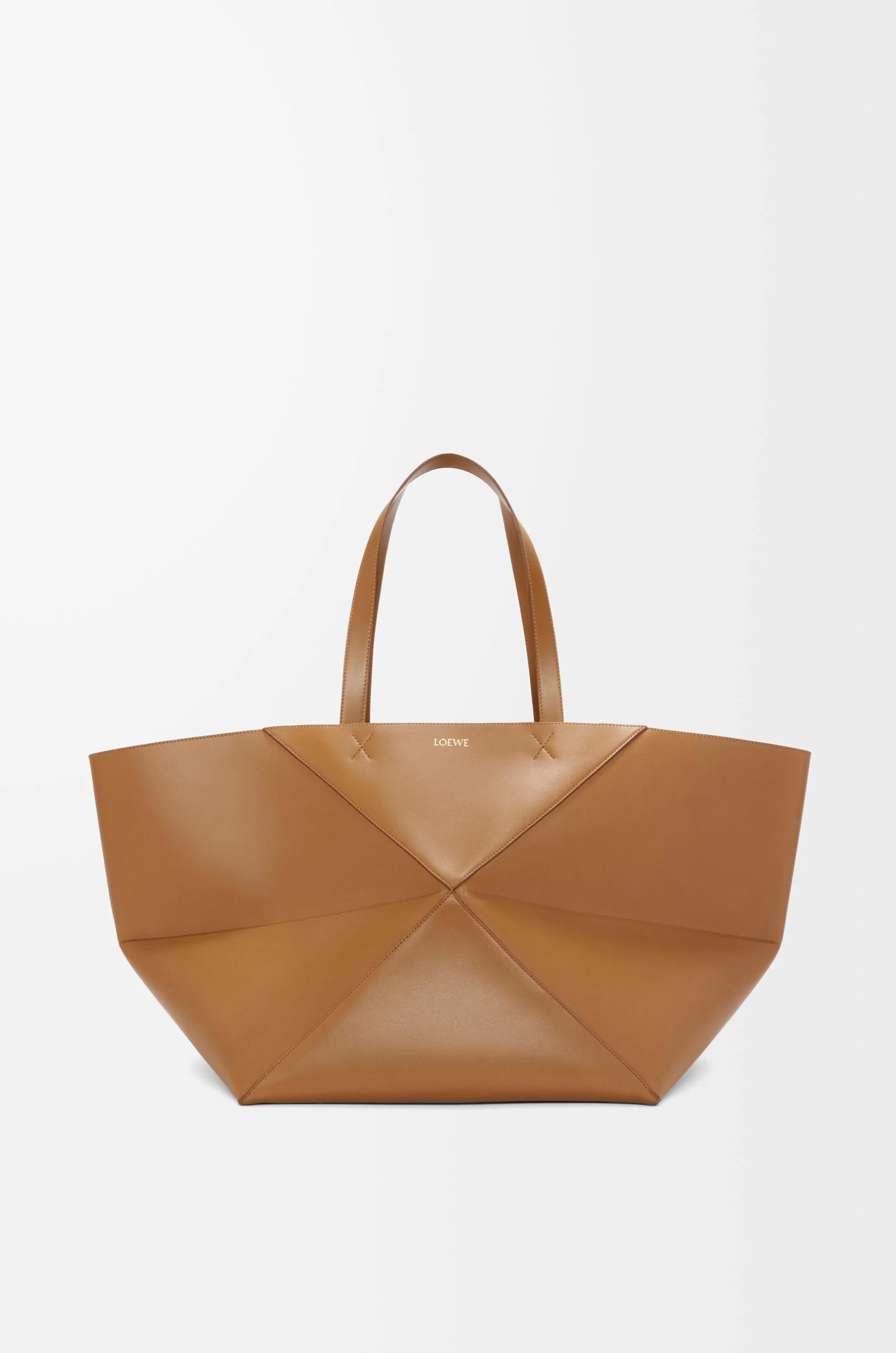 XL Puzzle Fold Tote in shiny calfskin - 1